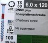 6,0x120 mm DNS/Plus Schraube,Stahl verz.blau,Fräsrippe