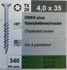 4,0 x 35 mm DNS/Plus Schraube,Stahl verz.blau,Fräsrippe