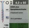 4,0 x 60 mm DNS/Plus Schraube,Stahl verz.blau,Fräsrippe
