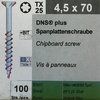 4,5 x 70 mm DNS/Plus Schraube,Stahl verz.blau,Fräsrippe