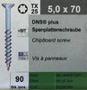 5,0 x 70 mm DNS/Plus Schraube,Stahl verz.blau,Fräsrippe