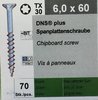 6,0 x 60 mm DNS/Plus Schraube,Stahl verz.blau,Fräsrippe